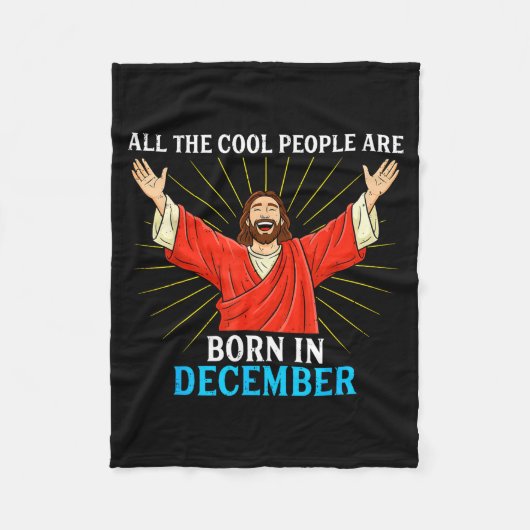Cool People Are Born In December Christmas Bday Ch Fleecedecke (Vorderseite)
