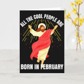 Cool People Are Born In February Christian Birthda Karte (Gelbe Blume)