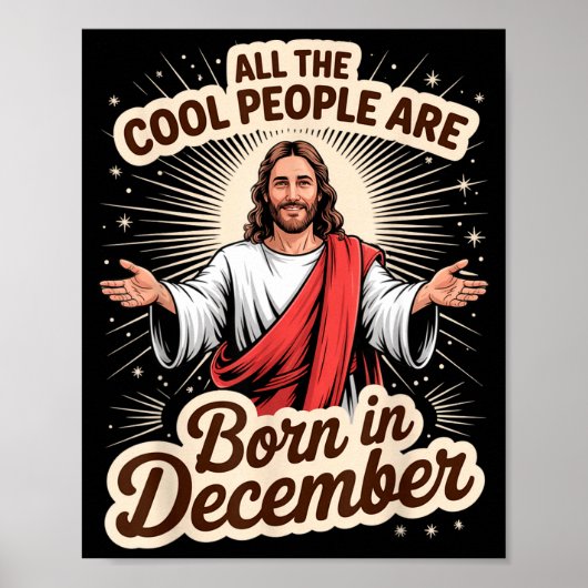 Cool People Born In December Birthday Christian Ch Poster (Vorne)