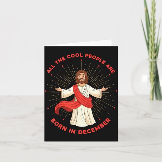 Cool People Born In December Birthday Funny Jesus  Karte (Vorderseite)