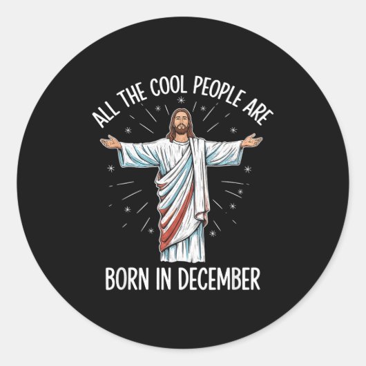 Cool People December Birthday Sritual Theme  Runder Aufkleber (Vorderseite)