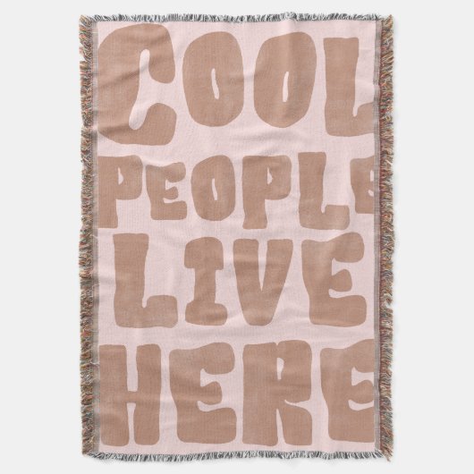 Cool People Live Here Boho Fringe Throw Blanket Decke (Vorderseite Vertikal)