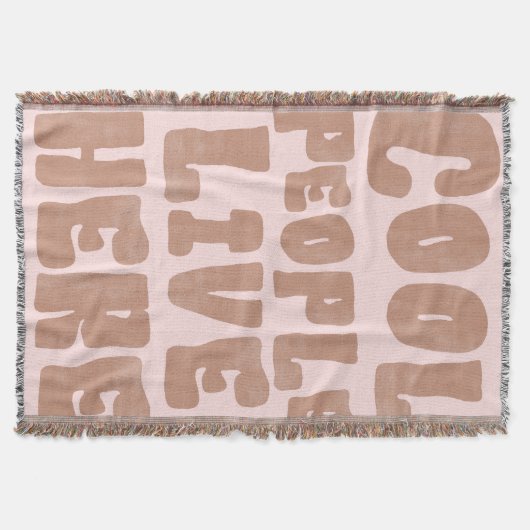 Cool People Live Here Boho Fringe Throw Blanket Decke (Vorderseite)