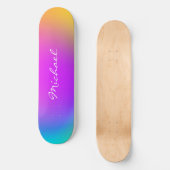 Cool Personalisiert Neon Ombre Skateboard (Vorderseite)