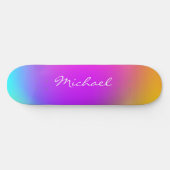 Cool Personalisiert Neon Ombre Skateboard (Horizontal)
