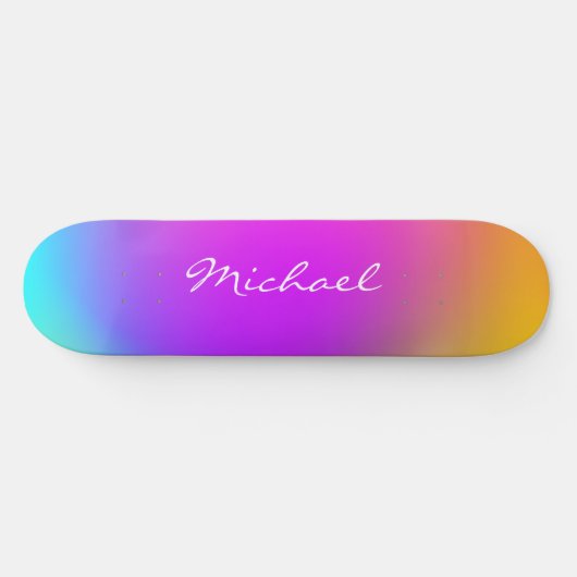 Cool Personalisiert Neon Ombre Skateboard (Horizontal)