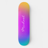 Cool Personalisiert Neon Ombre Skateboard (Vorderseite)