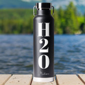 Cool Personalisiertes H20 Einfach Schwarz-weiß Trinkflasche