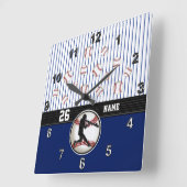 Cool Personalized Baseball Clock with Your Text Quadratische Wanduhr (Winkel)