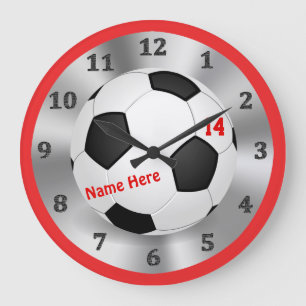 Cool Personalized Soccer Clock for Soccer Bedrooms Große Wanduhr