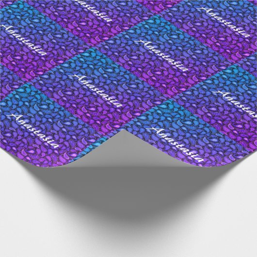 Cool, Phantastisch, blau-Lila Geschenkpapier (Ecke)