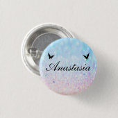 Cool, Phantastisch, Blue Buterfly Button (Vorne & Hinten)