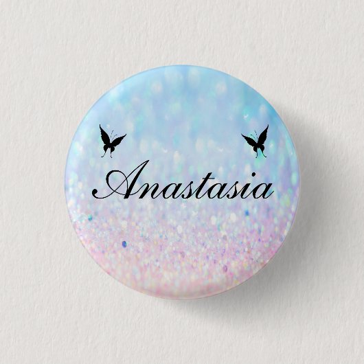 Cool, Phantastisch, Blue Buterfly Button (Vorderseite)