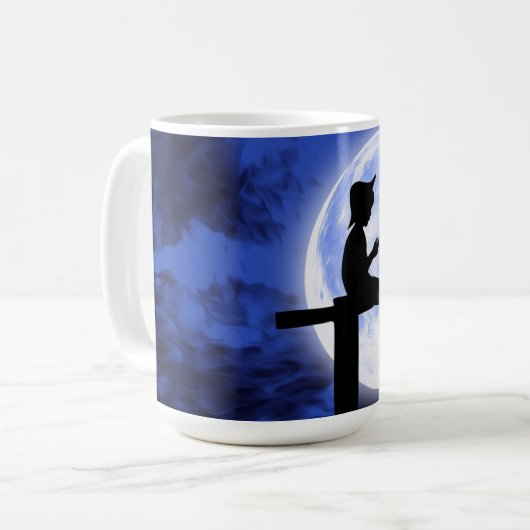 Cool, Phantastisch, dunkelblauer Mond mit einem Zi Kaffeetasse (Vorderseite Links)