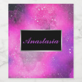 Cool, Phantastisch, Galaxy mit Ihrem Namen Weinetikett (Einzelnes Label)