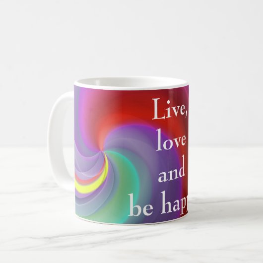 Cool, Phantastisch, Regenbogen mit einem Zitat Kaffeetasse (Vorderseite Links)