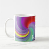 Cool, Phantastisch, Regenbogen mit einem Zitat Kaffeetasse (Links)