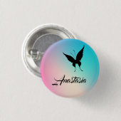 Cool, Phantastisch, Regenbogenfliege Button (Vorne & Hinten)