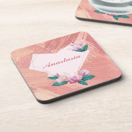 Cool, Phantastisch, rosa Herz Getränkeuntersetzer (Linke Seite)