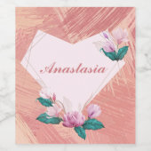 Cool, Phantastisch, rosa Herz mit dem Namen Weinetikett (Einzelnes Label)