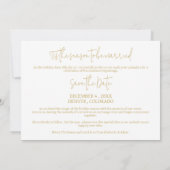 Cool Photo Christmas Wedding Elegant Modern Script Save The Date (Rückseite)