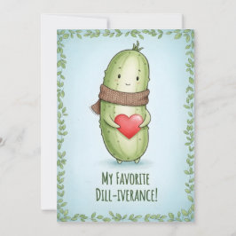 Cool Pickle Lover Dill With It funny pun gift Dankeskarte
