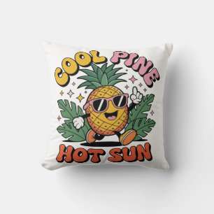Cool Pine Hot Sun Retro Ananas Sommer Stimmung Kissen