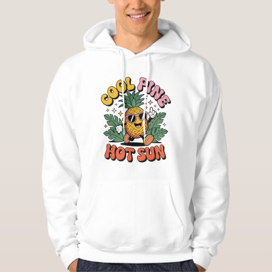 Cool Pine Hot Sun Retro Pineapple Summer Vibes Hoodie (Vorderseite)