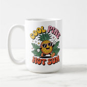 Cool Pine Hot Sun Retro Pineapple Summer Vibes Kaffeetasse (Links)