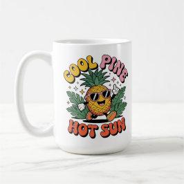 Cool Pine Hot Sun Retro Pineapple Summer Vibes Kaffeetasse