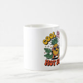 Cool Pine Hot Sun Retro Pineapple Summer Vibes Kaffeetasse (VorderseiteRechts)