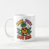 Cool Pine Hot Sun Retro Pineapple Summer Vibes Kaffeetasse (Links)