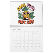Cool Pine Hot Sun Retro Pineapple Summer Vibes  Kalender (Jan 2027)