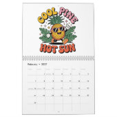 Cool Pine Hot Sun Retro Pineapple Summer Vibes  Kalender (Feb 2027)