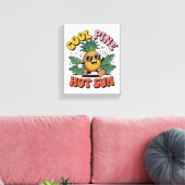 Cool Pine Hot Sun Retro Pineapple Summer Vibes Leinwanddruck (Insitu (Wohnzimmer))