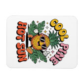 Cool Pine Hot Sun Retro Pineapple Summer Vibes Magnet (Horizontal)