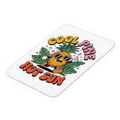 Cool Pine Hot Sun Retro Pineapple Summer Vibes Magnet (Linke Seite)