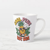 Cool Pine Hot Sun Retro Pineapple Summer Vibes Milchtasse (Rechts)