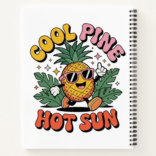 Cool Pine Hot Sun Retro Pineapple Summer Vibes Notizblock (Rückseite)