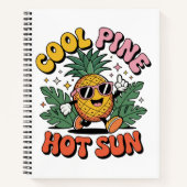Cool Pine Hot Sun Retro Pineapple Summer Vibes Notizblock (Vorderseite)