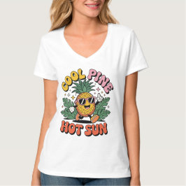 Cool Pine Hot Sun Retro Pineapple Summer Vibes T-Shirt