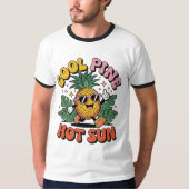 Cool Pine Hot Sun Retro Pineapple Summer Vibes T-Shirt (Vorderseite)