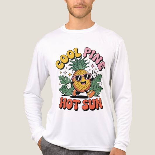 Cool Pine Hot Sun Retro Pineapple Summer Vibes Tri-Blend Shirt (Vorderseite)