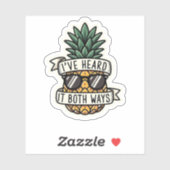Cool Pineapple Sunglasses Heard It Both Ways Funny Aufkleber (Blatt)