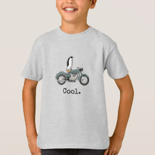 "Cool" Pinguin auf einem Motorrad, Junge T-Shirt