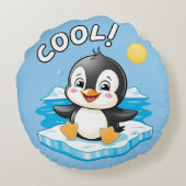 Cool! , Pinguin Rundes Kissen (Rückseite)