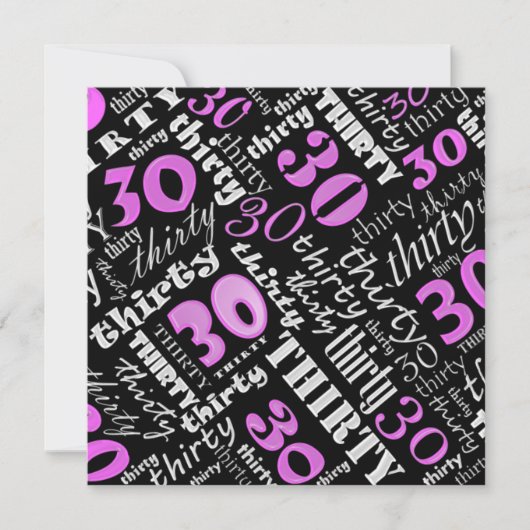 Cool Pink 30. Geburtstag Party Einladung (Vorderseite)