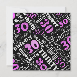 Cool Pink 30. Geburtstag Party Einladung