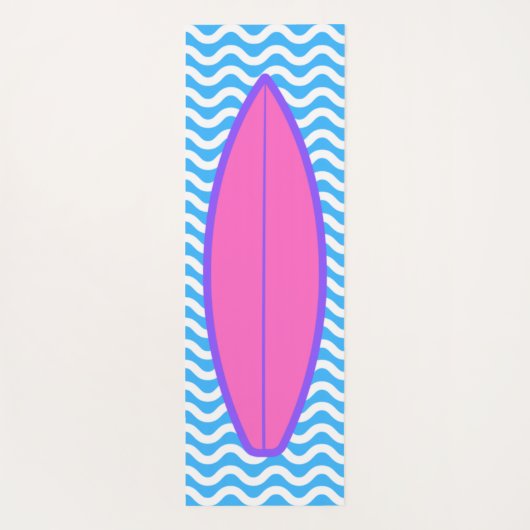 Cool Pink Blue Waves Surfen Yoga Mat Yogamatte (Rückseite)