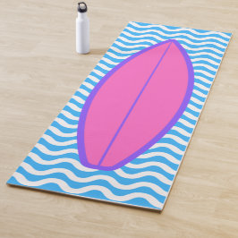 Cool Pink Blue Waves Surfen Yoga Mat Yogamatte